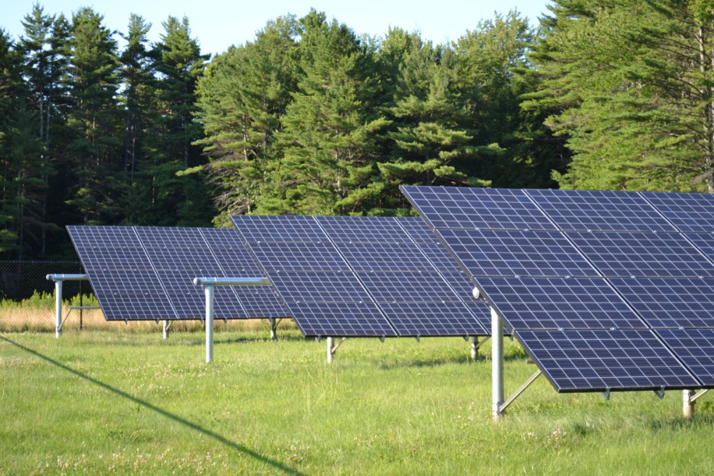Solar panels in a rural area